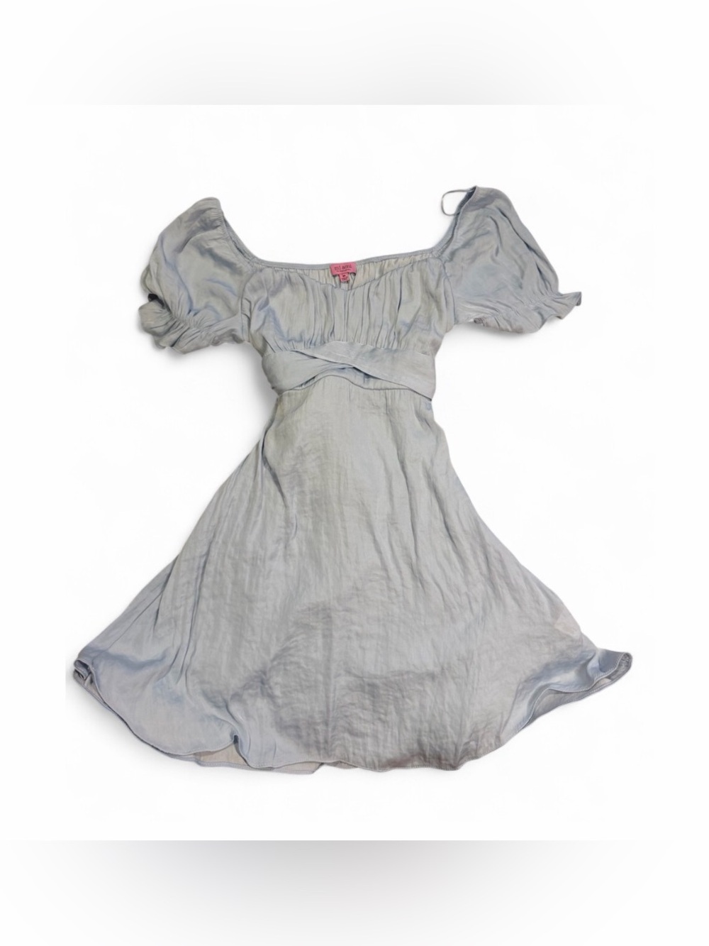 miami Light Blue Puff Sleeve Mini Dress